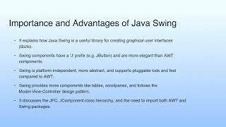 Importance and Advantages of Java Swing | Lecture 43: Swing—I