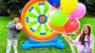 Permainan luar ruangan dengan mainan tiup! Heidi dan Zidane sedang bersenang-senang 🎈