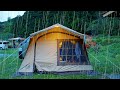 [CAR CAMPING] In a storm|Heavy rainy day|Relax in nature|House tent connected to a car|ASMR|22