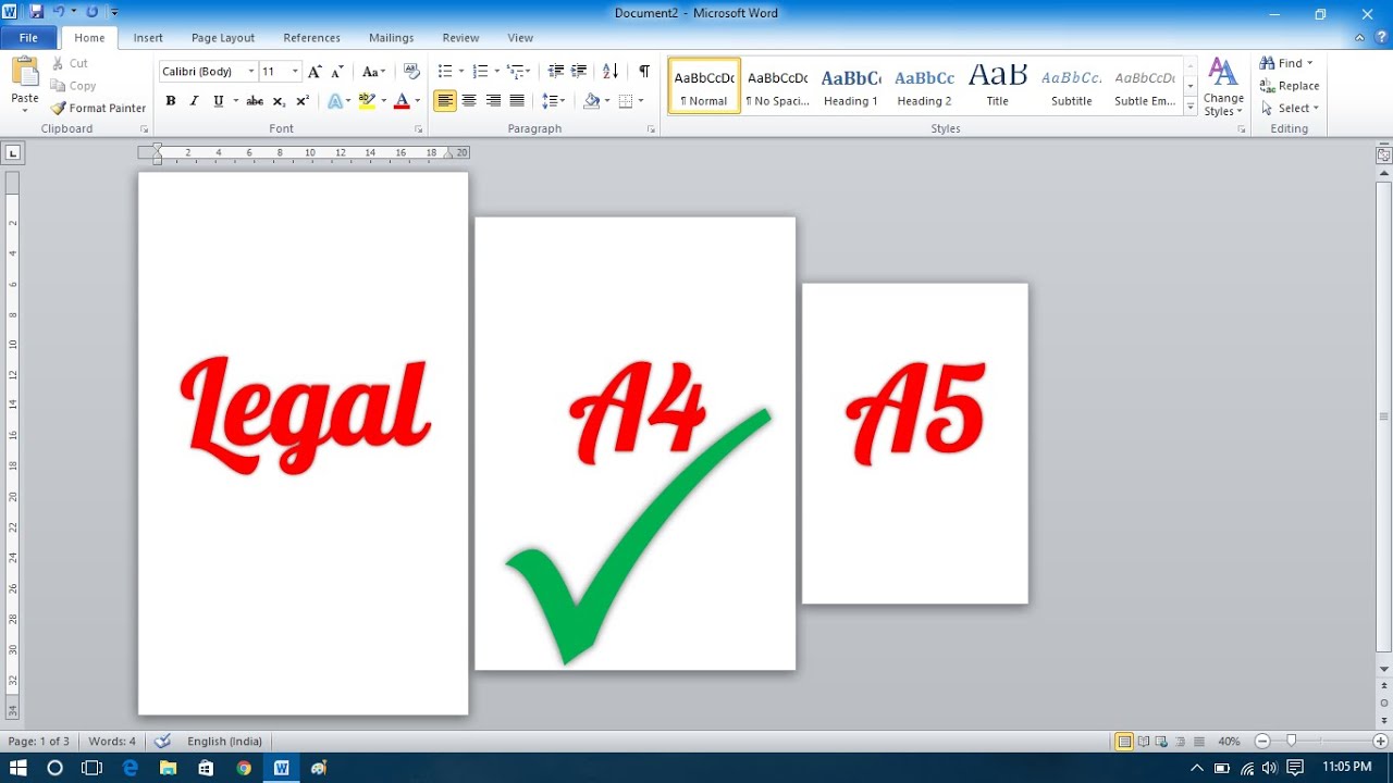 Paper Size Chart 11x17