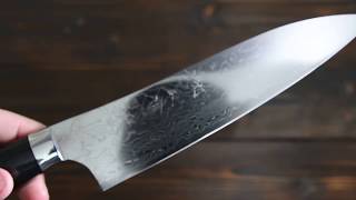 黒崎優 作 牛刀(180mm) R2粉末ハイス鋼 ダマスカス　マイカルタ柄　飾りピン~Kurosaki Yu Gyuto 180mm R2 micarta handle~