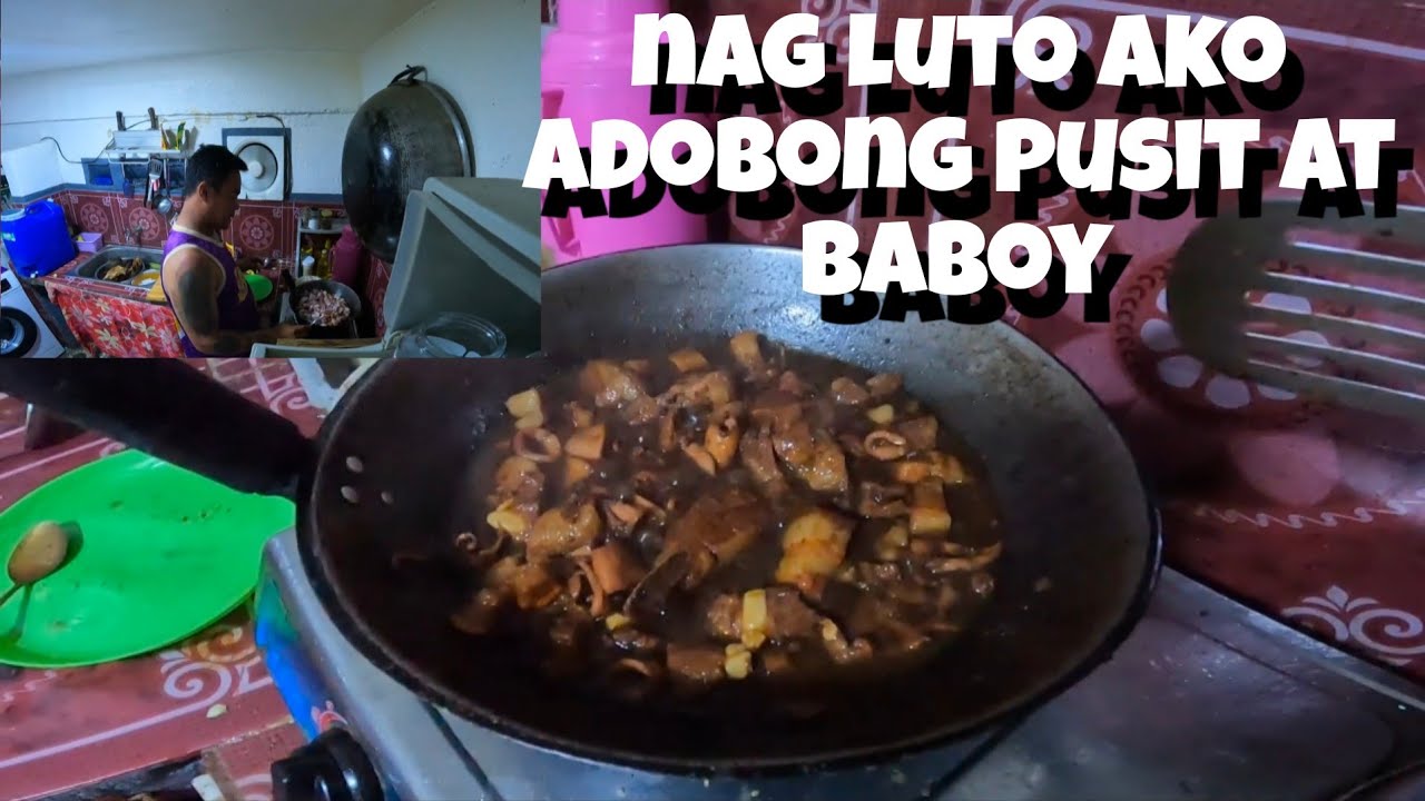 Nag luto ako ng ulam namin adobong pusit at baboy | @Jeffvlog05 jeff vlog 05 