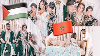 عروس مغربية وعريس فلسطيني تقاليد مختلفة وعرس ناشط . Boda Marroquí con Palestino con tradiciones