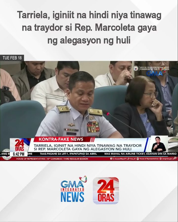 Tarriela, iginiit na hindi niya tinawag na traydor si Rep. Marcoleta gaya ng alegasyon... | 24 Oras