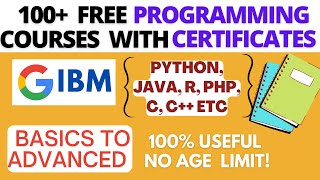 100+ FREE BEST PROGRAMMING COURSES WITH CERTIFICATES| POWERFUL LEARNING PROGRAMMING COURSES
