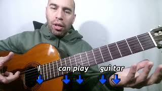 Learn your FIRST STRUMMING PATTERN in 1 minute - Beginner Guitar