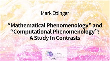 Mark Ettinger: “Mathematical Phenomenology” and “Computational Phenomenology”: A Study In Contrasts