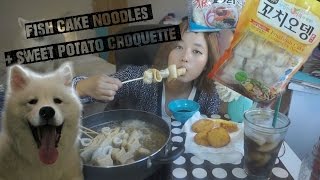 MUKBANG/EATING SHOW - Fish Cake Noodles   Sweet Potato croquette