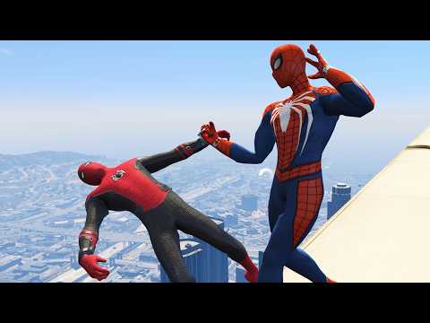 SPIDERMAN CRAZY WILL HIT Funny Moments Episode #20 (GTA 5 Spider-Man Epic Ragdolls) JUMPS/FALLS