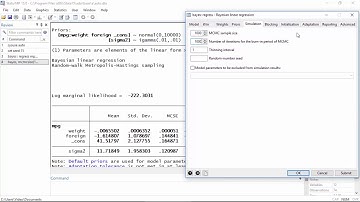 Bayesian linear regression using the bayes prefix: How to customize the MCMC chain