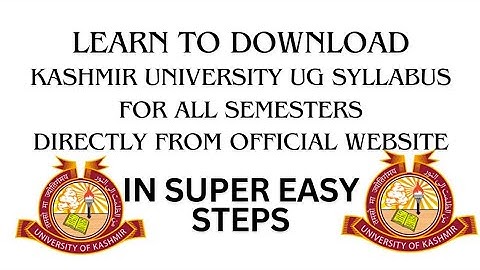 How to download Kashmir University UG syllabus|| For all semesters || in easy steps #syllabus