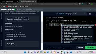 how to print output in java(Welcome to Java! HeckerRank)