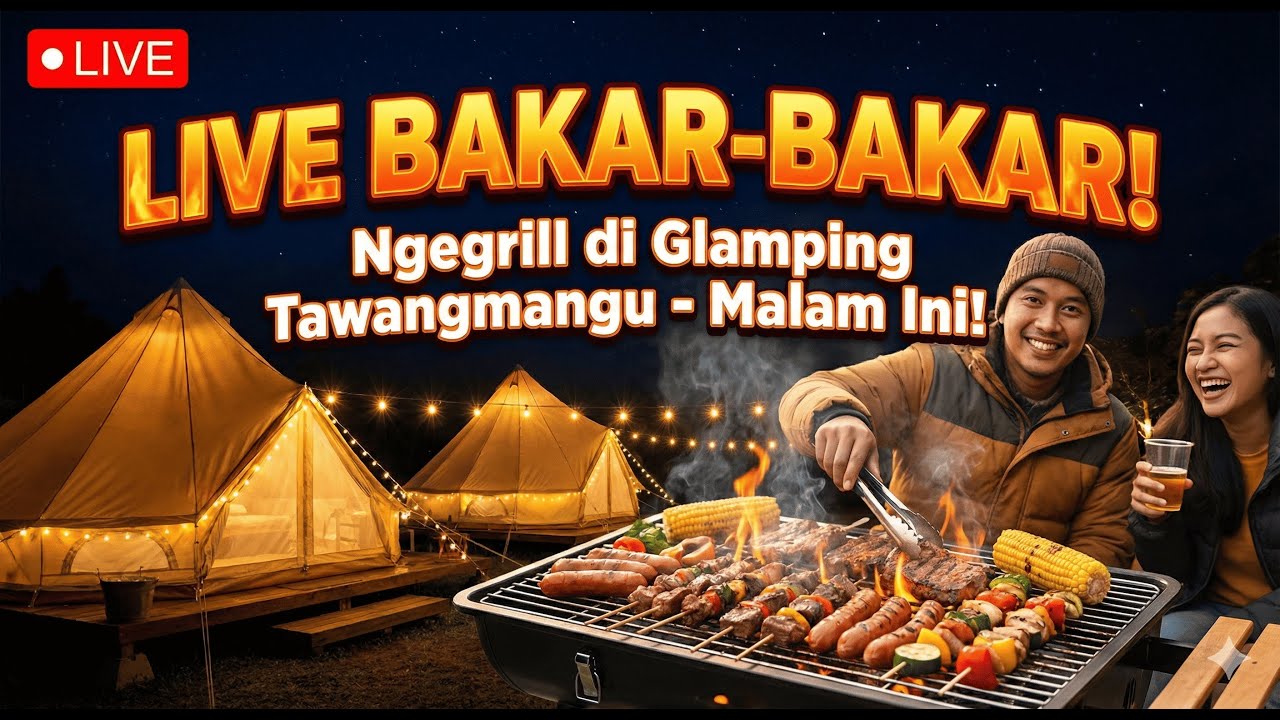 ASMR Glamping Night: Suara Alam & Bakaran Arang (No Talking) 🌙🔥