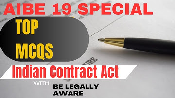 AIBE 19 | Expected MCQS on Indian Contract Act 1872 📝📚 | All India Bar Examination