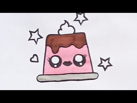 How to Draw a cute pudding _ Easy for Kids and Toddlers - YouTube