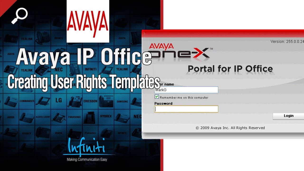 Creating User Rights Templates in Avaya IP Office Manager [Infiniti Telecommunications]