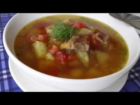 Видео рецепт Суп с жареным мясом