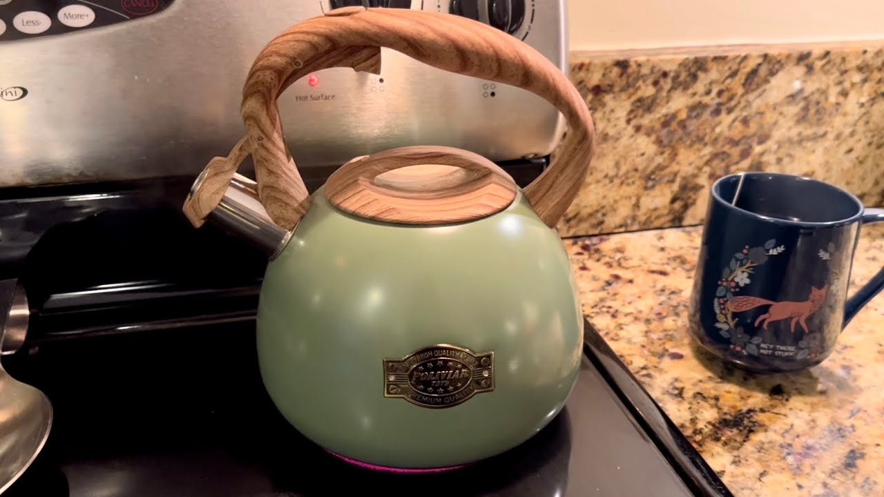 Olive Whistling Tea Kettle