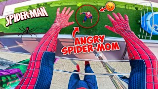 TEAM SPIDER-MAN Bros DIDN'T LISTEN to COMPLETELY Crazy SPIDER-MOM! (Comedy Stunt Action)