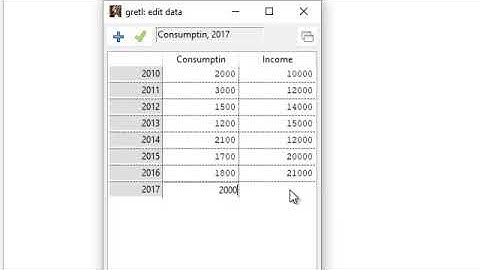 Simple regression with gretl