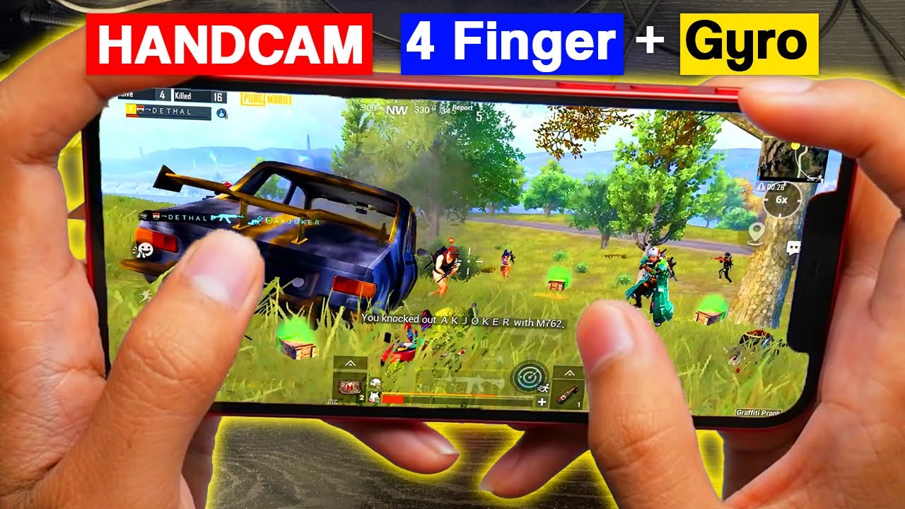PUBG Mobile HANDCAM | 4 Finger + Full Gyro | SOLO VS SQUADS | DETHAL
