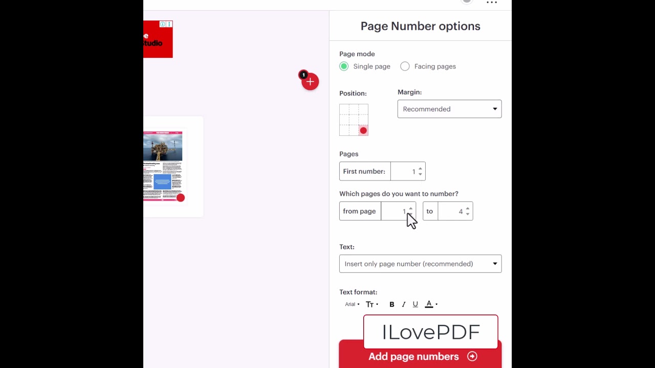 Adding Page Number in PDF File using ILovePDF - YouTube