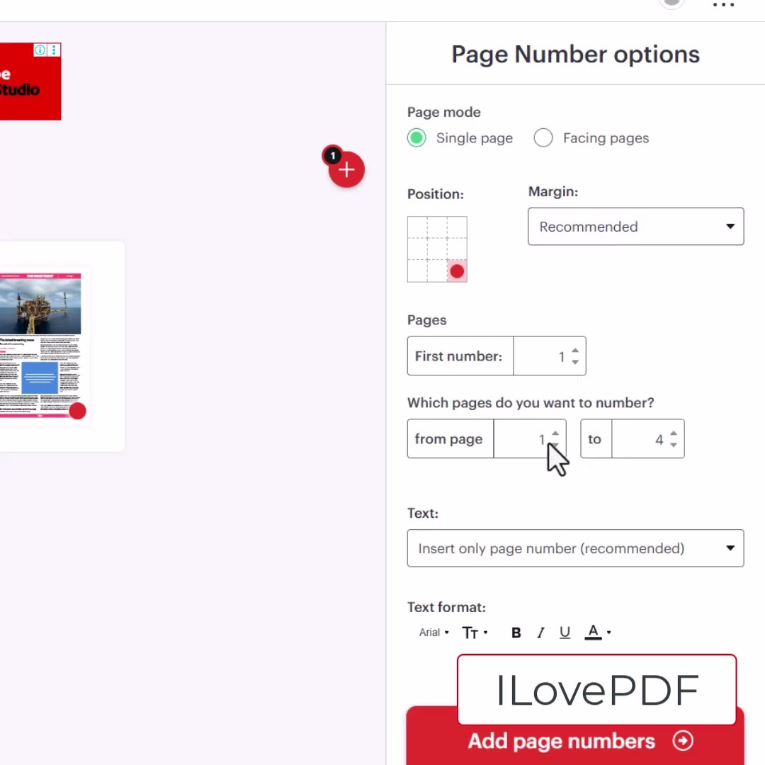 Adding Page Number in PDF File using ILovePDF - YouTube
