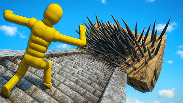 Ramp FALL Into SPIKES! Extreme Euphoria Ragdoll Physics Test