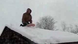 Incredible Sled Jump off Roof