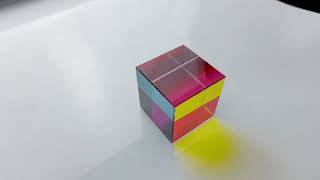 1.6 inch Acrylic Glass Cube Prism  Multi-Color Physics Toy and Desktop Decor 4cm