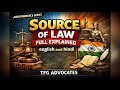 L-2 SOURCE OF LAW, IN ENGLISH &amp; HINDI FULL EXPLAINED 