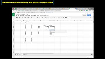 Central Tendency and Spread in Google sheets