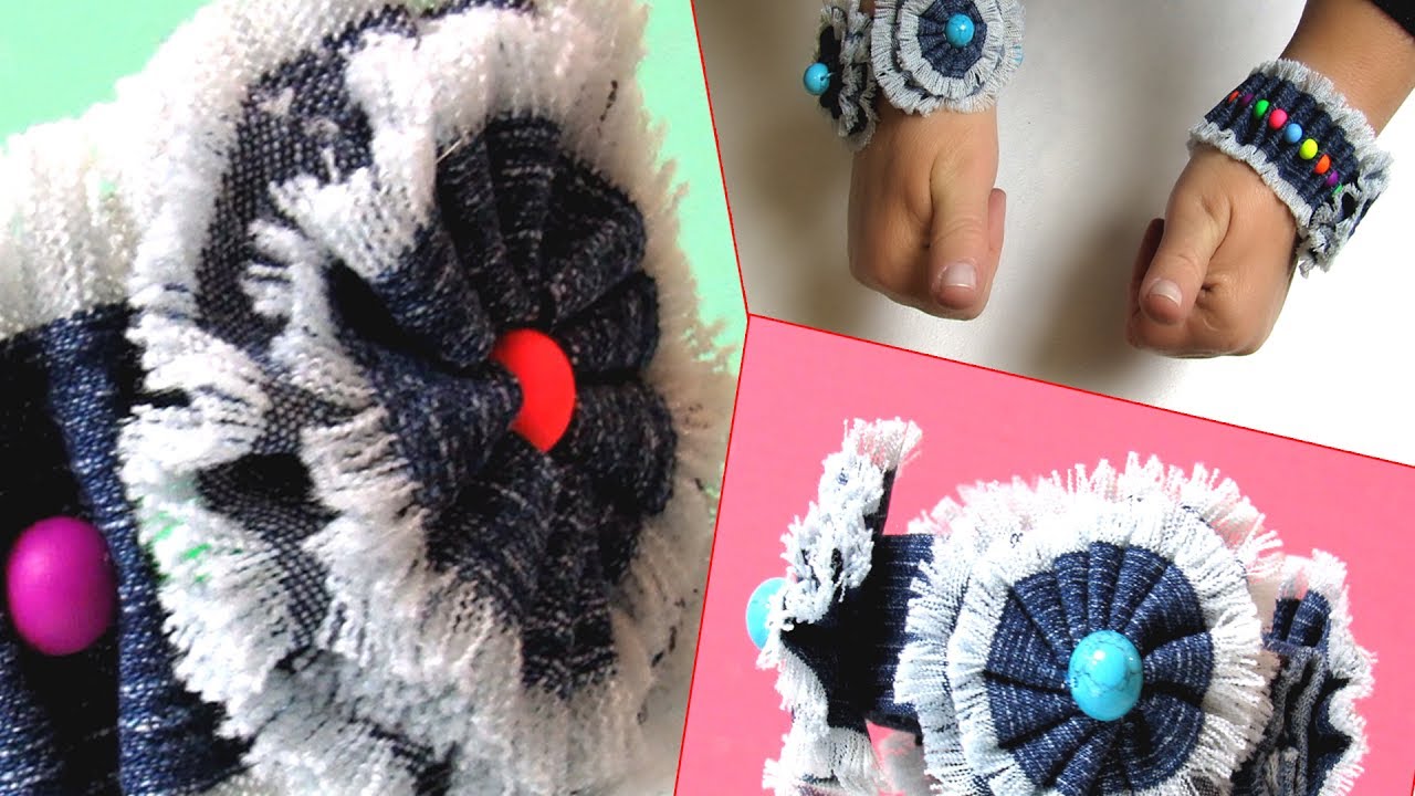 Как сделать браслеты из старых джинсов  (видеоурок) -  2 браслета своими руками просто и быстро