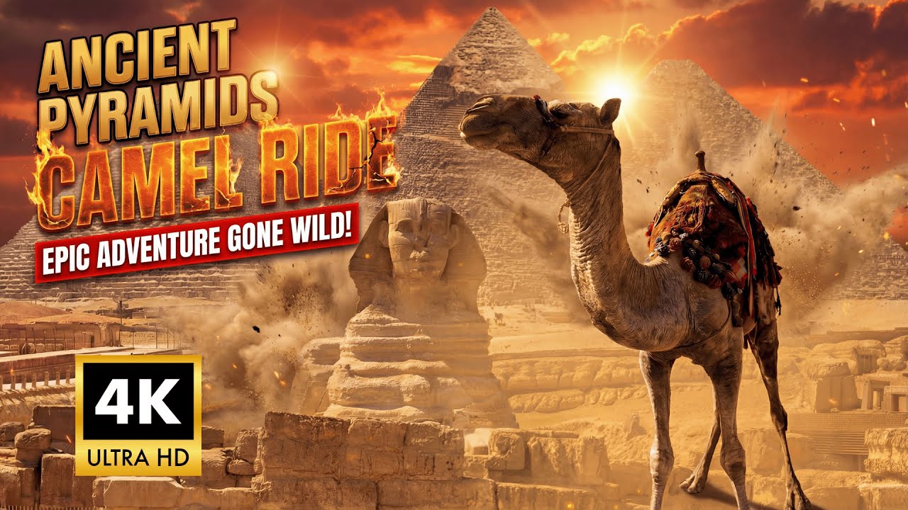 Camel Ride Across the Ancient Pyramids of Giza | Silent Cinematic POV 4K