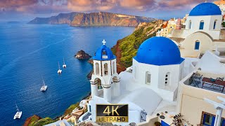Santorini Island - The Most Beautiful Places in Greece - Travel (4K Drone Footage)