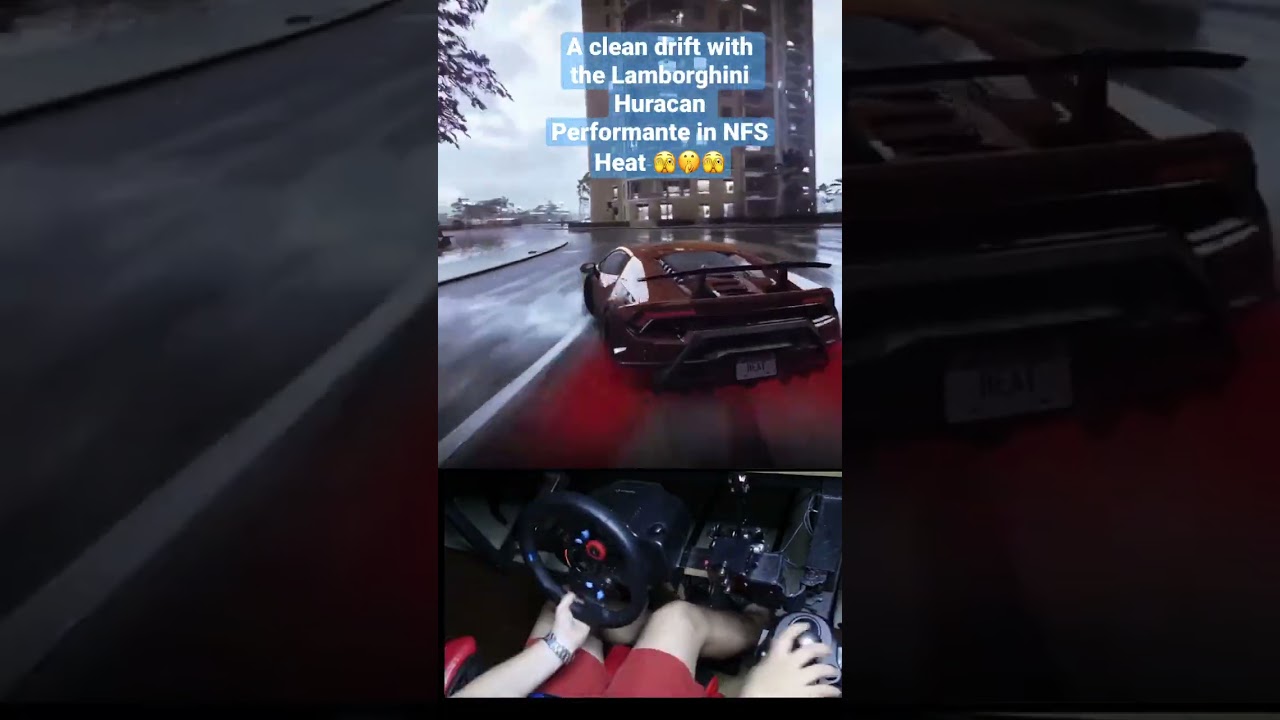 A clean drift withe the Lamborghini Huracan Performante in NFS Heat - Logitech g29 | Steering Wheel