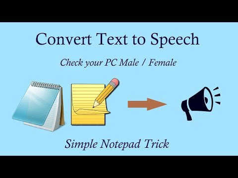 How to Convert text to Speech using Notepad