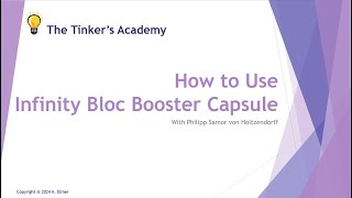 How to use the Infinity Bloc Booster Capsule w/ Philipp von Holtzendorff Profile