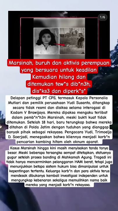 se orang marsinah yang berjuang demi ke adilan di temukan tidak berny*w* lagi #