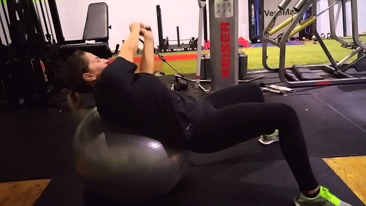 Swiss ball oblique twist YouTube