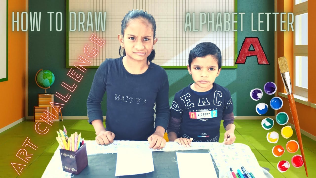 Kids Painting Competition | Drawing challenge | draw alphabet A ...