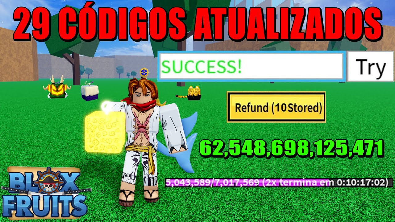 SAIUU!! 25 CÓDIGOS 2X XP E RESET NO BLOX FRUITS CODE BLOX FRUITS (roblox) 