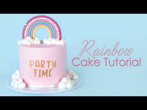 Rainbow Cake Decorating Tutorial With 3D Clouds