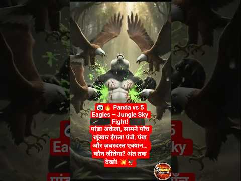 🐼🔥 Panda vs 5 Eagles – Jungle Sky Fight! #shorts #shortvideo #trending #trendingshorts #viral #funny