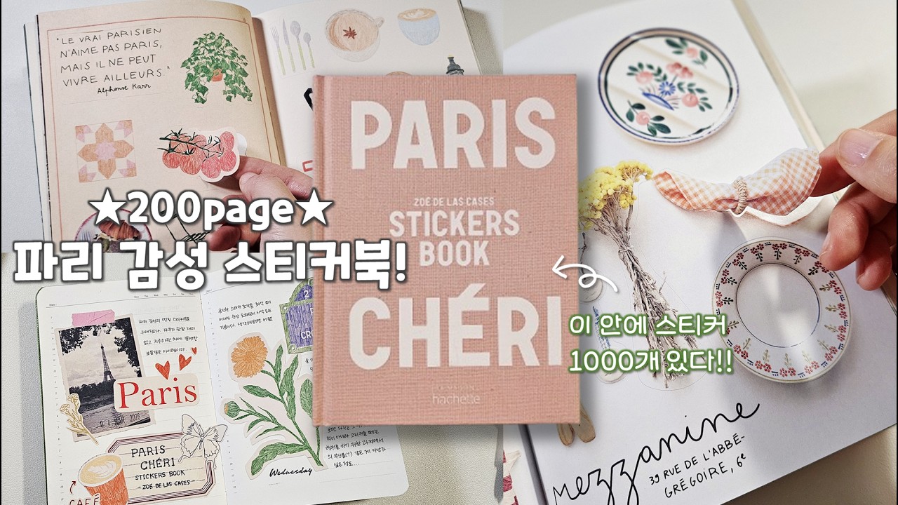 모든 페이지가 다 예술이야!! 파리 스티커북 200페이지 구경하고 다꾸까지 함께해요