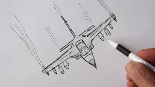 How to draw a Fighter jet easy