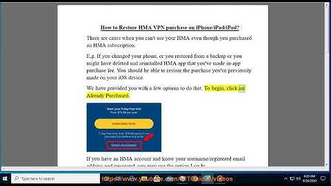 Restore HMA VPN purchase on iPhone/iPad/iPod