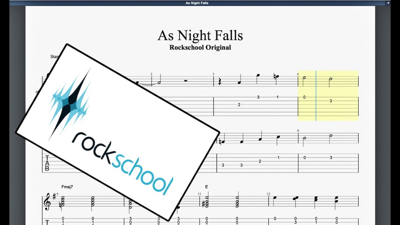 As Night Falls (2024) Rockschool Grade 1 Guitar
