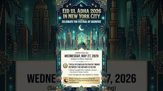 🕌 Eid ul Azha 2026 Prayer Timings in New York City | 28 May 2026 | #eiduladha #shorts