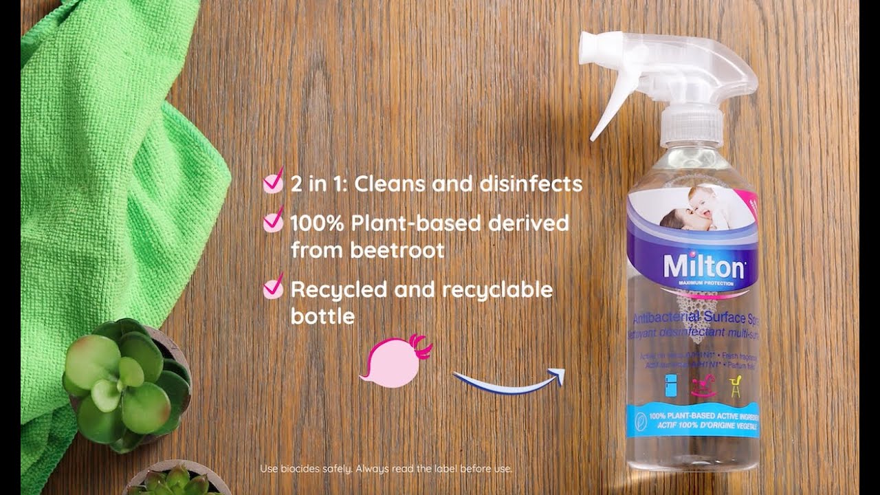 Plant based cleaning with Milton Antibacterial Spray